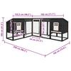 Rabbit Hutch with Run Grey and White Solid Pine Wood