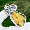 Sterling Silver Trillion Bumble Bee Jasper Stone Bezel Wedding Mother Pendant