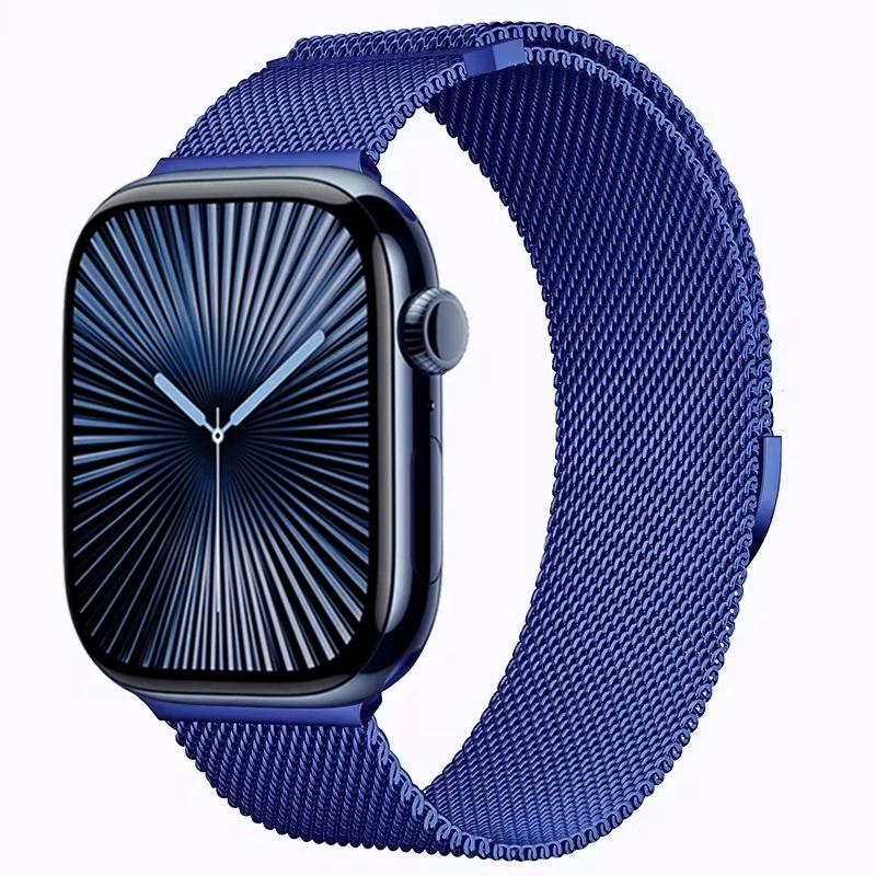 Ремешок для Apple watch Band 10 46MM 44mm 45mm 41mm 49mm 42mm 40mm 45mm браслет Milanese Loop для iwatch series 9 7 8 4 5 6 SE Ultra2