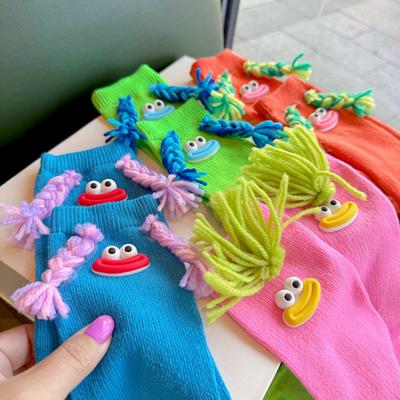 Yousheng Забавные мультяшные носки Сумасшедшие глупые носки с косичками Женские Мужские носки до середины голени с губами-сосисками Глазами для вечеринки Повседневной носки Подарки на день рождения Праздничные подарки