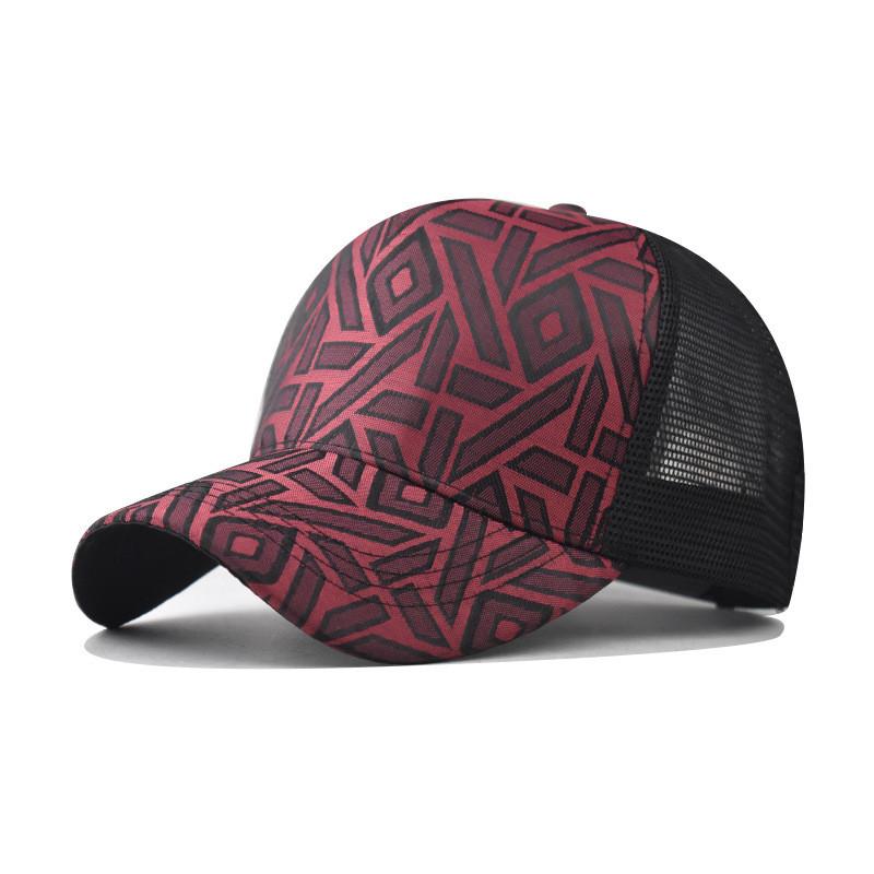 Modern Geometric Pattern Baseball Cap With Embroidered Design And Wind Resistance For Daily Wear