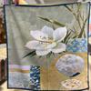 Flower Dill 70 * 70 New Chinese Suzhou And Hangzhou Small Square Scarf Double-Sided Two-Color Silk Scarf Hair Tie-Dye