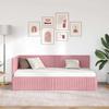 Corner Bed Frame with Headboard Pink 90 cm x 190 cm Velvet