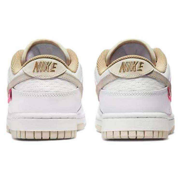 Nike Кроссовки Dunk Street Dance Collection Текстиль, Разделенная Коровья Кожа Классические Низкие Скейтбордические Кроссовки Женские Белый Розовый DX6060-121
