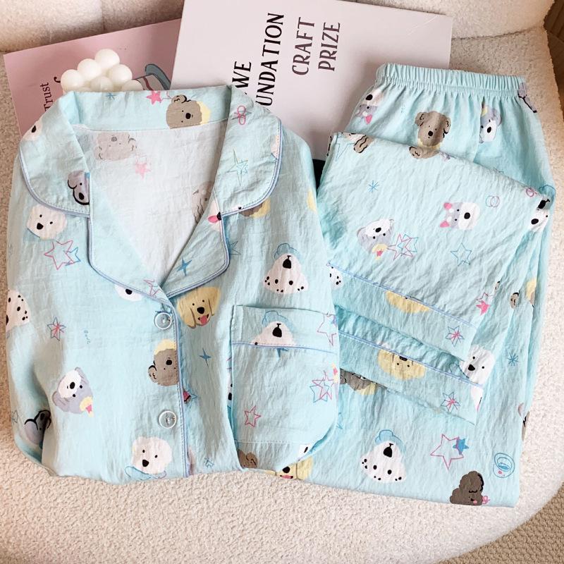 Дофаминовые пижамы из облачного хлопка для собак: Женский осенний комплект с длинным рукавом и мультяшным принтом