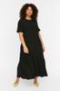 Women's Plus Size Dress Black Woven Flounce Dress