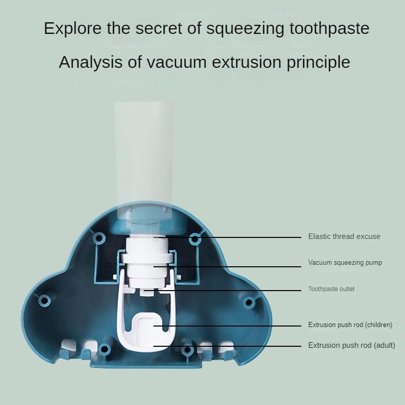 Cloud Toothpaste Squeezer Hand Free Toothpaste Dispenser with Toothbrush Holder Wall Mounted Toothpaste Dispenser for Kids Gifts