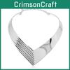 Fashion V Shaped Metal Women Collar Necklace With Geometric Design For Fashion Jewelry
