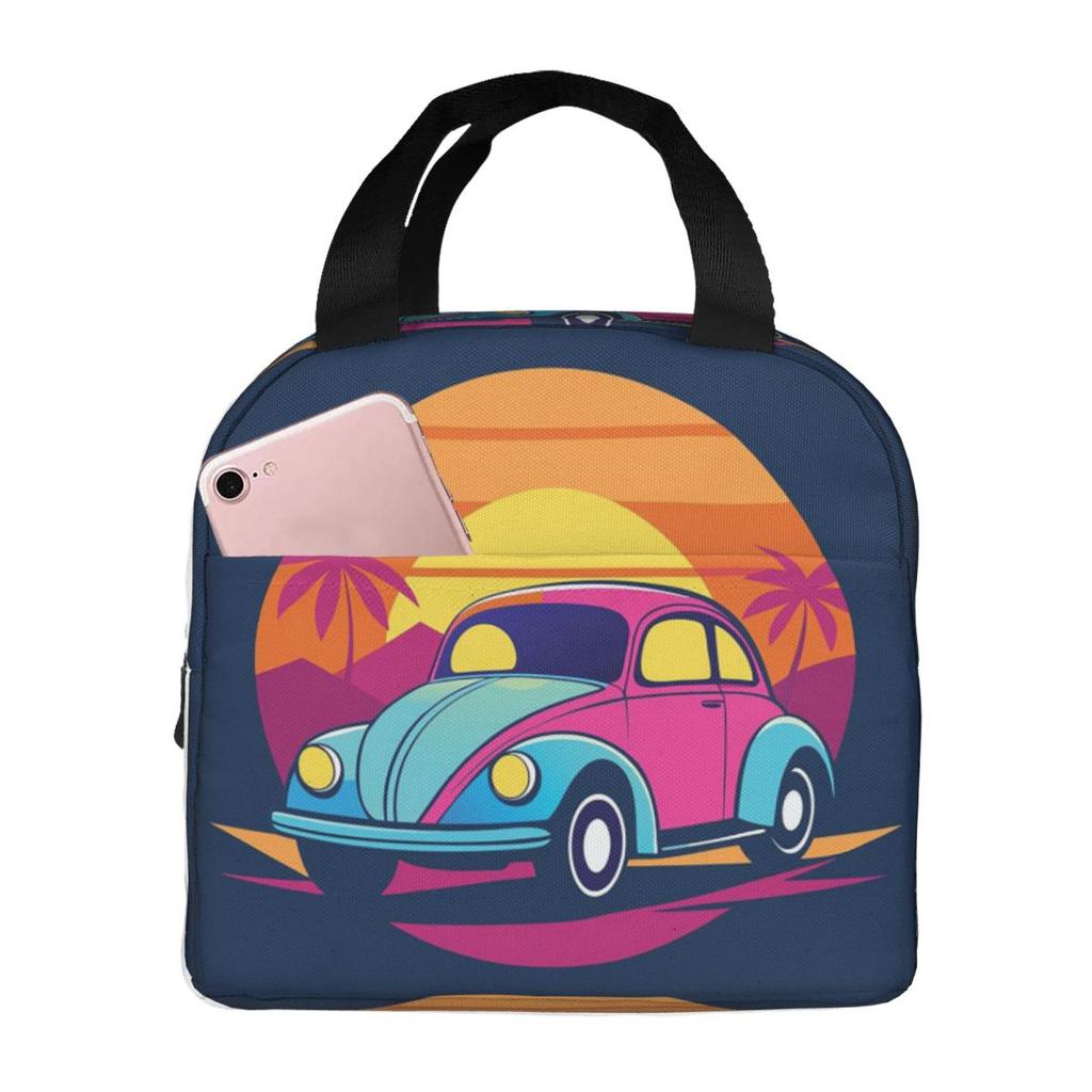 Beach Cartoon Camping Vehicle Insulated Lunch Bag for Kids School Cooler Thermal Food Box Tote Portable Lunch Boxes Container