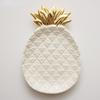 Gold Plated Pineapple Ceramic Storage Plate Snack Plates Dessert Jewelry Dish Make Up Tray