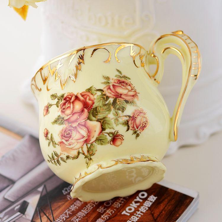 Ceramic Coffee Cup Bone Coffee Cups With Dish Spoon Set Office Afternoon White Tea Mug