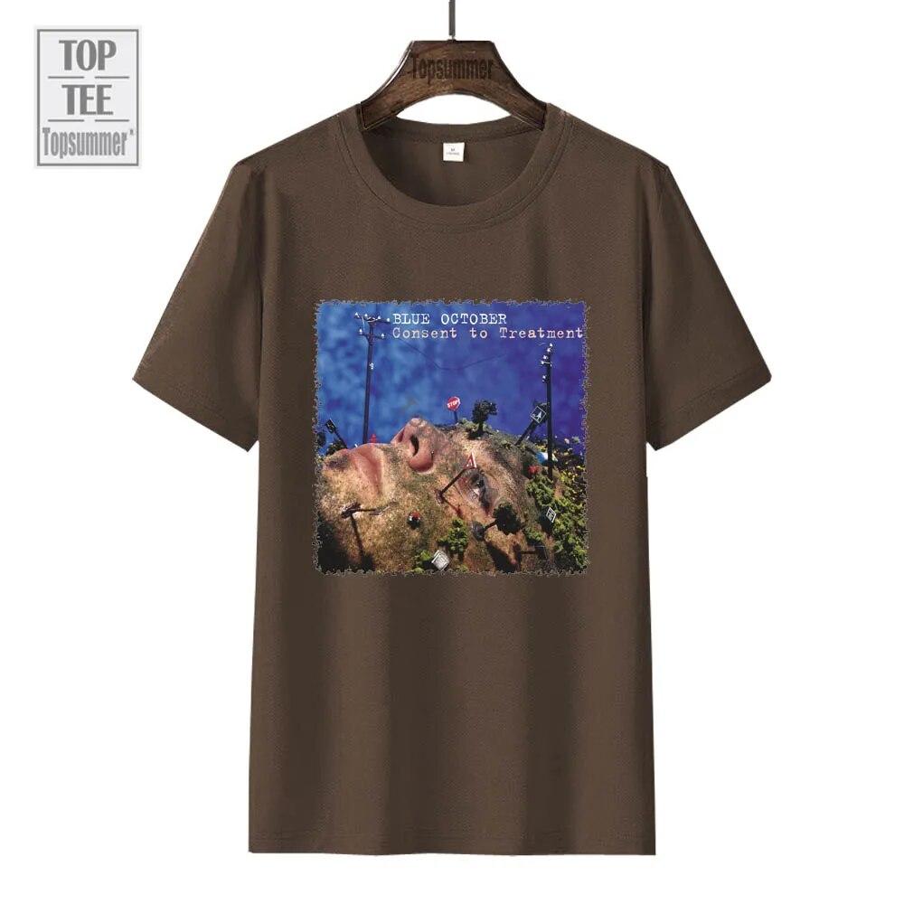 Футболка «Согласие на лечение» с альбомом, синяя футболка «Октябрьский тур», женская уличная модная хлопковая футболка, топы унисекс, большие размеры