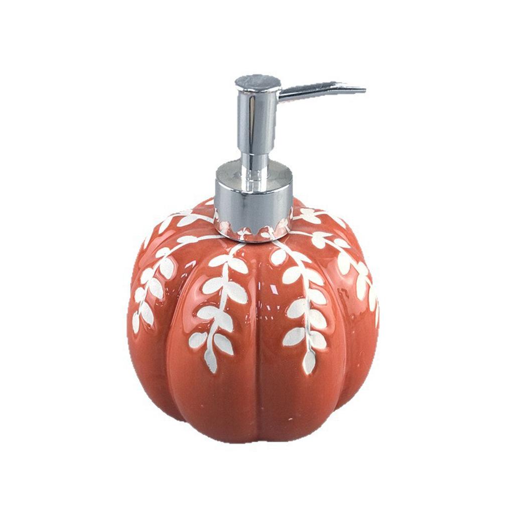 Cute Pumpkin Soap Dispenser - Bathroom Decoration, 460ml Soap Pump Pumpkin Maple Leaves Pattern for Bathroom and