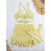 European and American Bikini Sexy Three-Piece Suit Women's Beach Swimsuit Fashion Lace-up Swimsuit