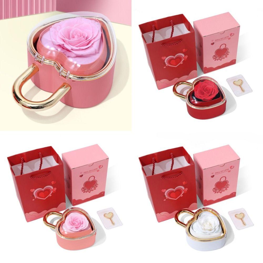 Luxury Heart-shaped Padlock Jewelry Box Rotation Valentine's Day Gift Box Finger Ring Box Proposal