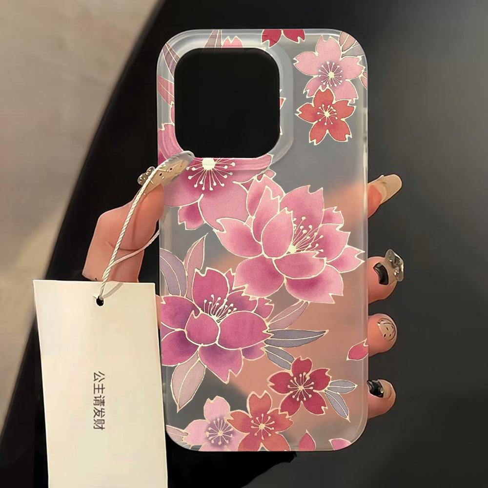 Чехол для телефона с цветами для iPhone 15 11 14 Pro Max 12 13 16 17 Plus, мягкие матовые защитные чехлы, прозрачный корпус Funda