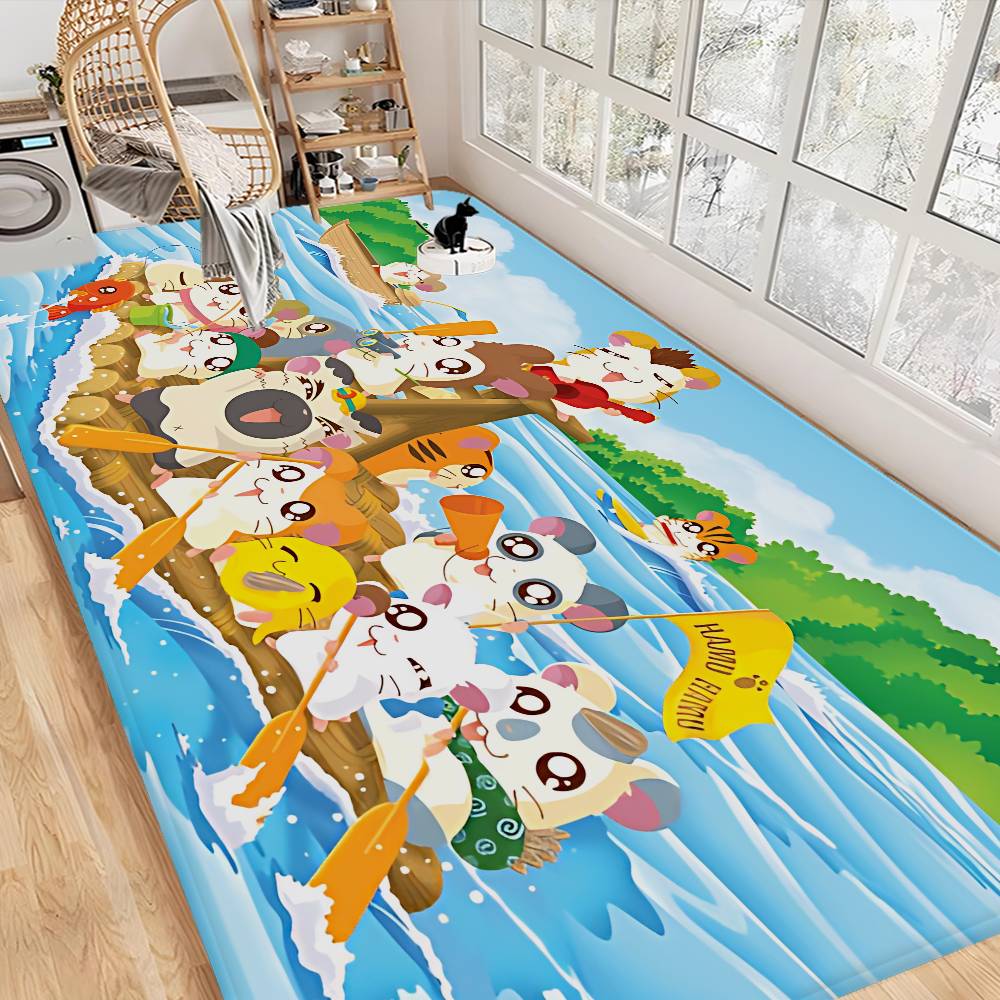 Cartoon Cute Hamtaro Door Mat Washable Non-Slip Living Room Sofa Chairs Area Mat Kitchen Doormat Area Rug