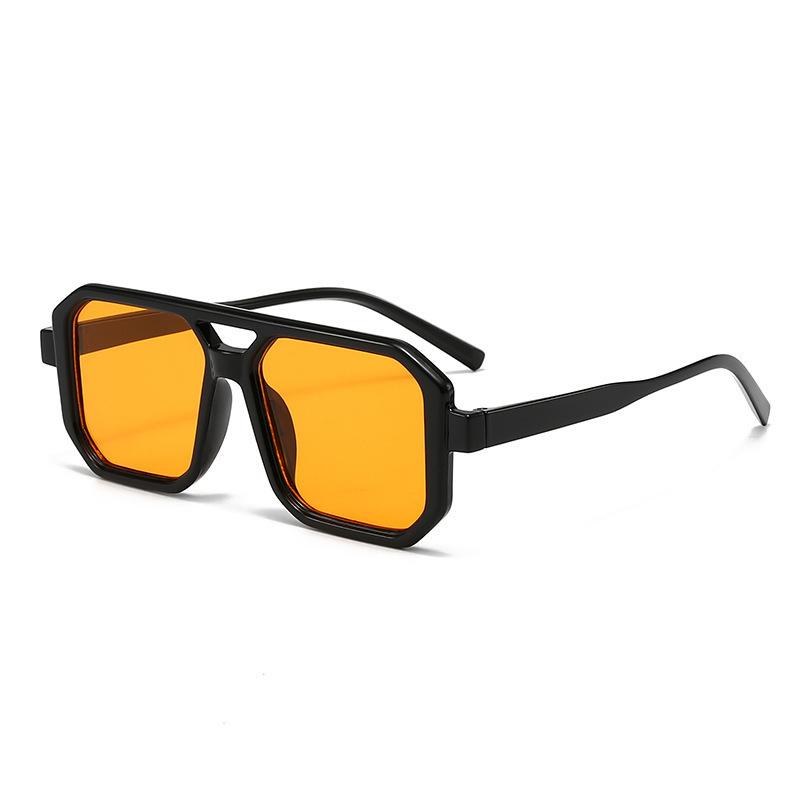Vintage Oversized Sunglasses Women Retro Brand Big Frame Sun Glasses Female Black Yellow Ins Style Square Glasses