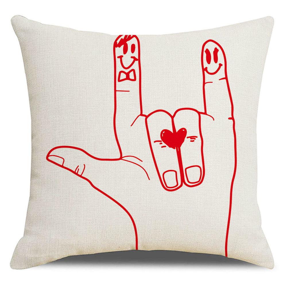 Наволочка на подушку ко Дню святого Валентина Новая Надпись Любовь Наволочка на диванную подушку Короткий плюш Подушка