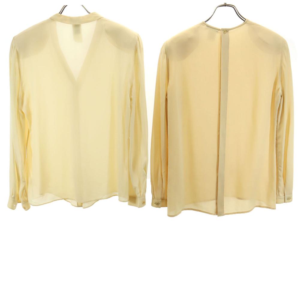Giorgio Armani 80-е 90-е Сделано в Италии 100% шелк Винтаж Блузка с длинным рукавом Костюм-двойка Женский Б/у