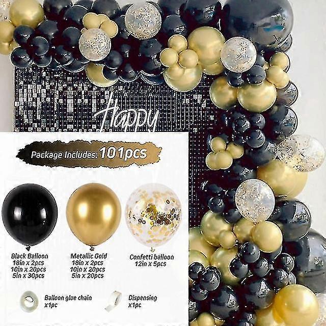 Black Gold Balloon Garland Arch Happy Birthday Party Decoration Kids Graduation Party Latex Baloon Wedding Birthday Decor