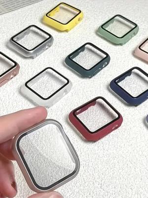 Стекло+Чехол для Apple Watch корпус 44мм 40мм 45мм 41мм 42мм 38мм ремешок Защитное стекло iwatch series 9 8 7 SE 3 корпус Аксессуары