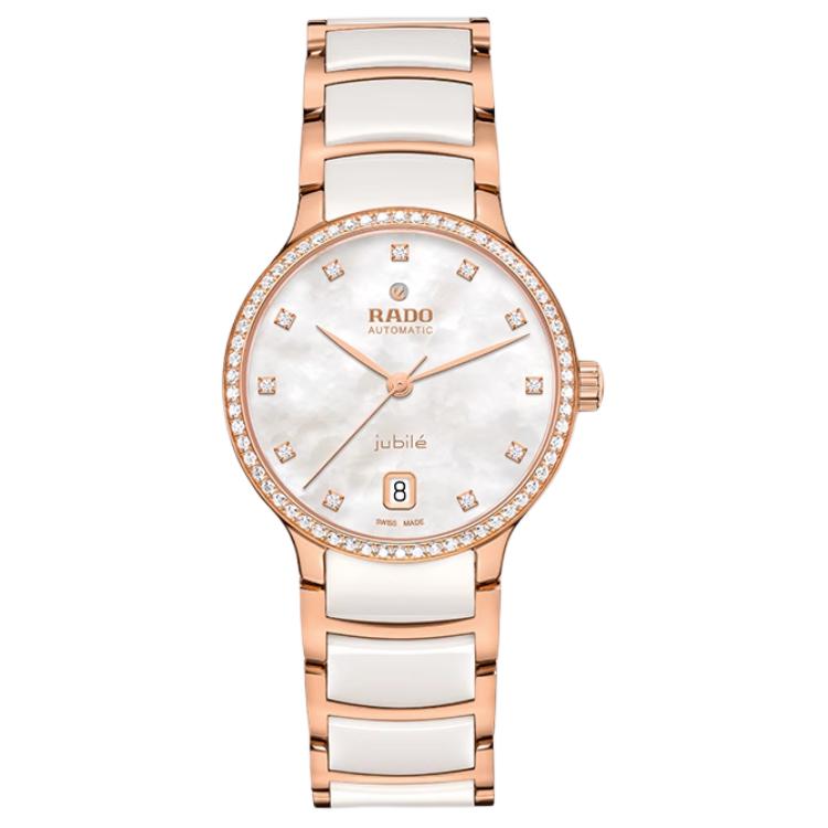 RADO Часы Серии Radar Crystal Автоматический Механический Механизм Водонепроницаемость 50 метров Швейцарские Часы 35 мм Белый Циферблат Нержавеющая Сталь Керамический Ремешок R30230902