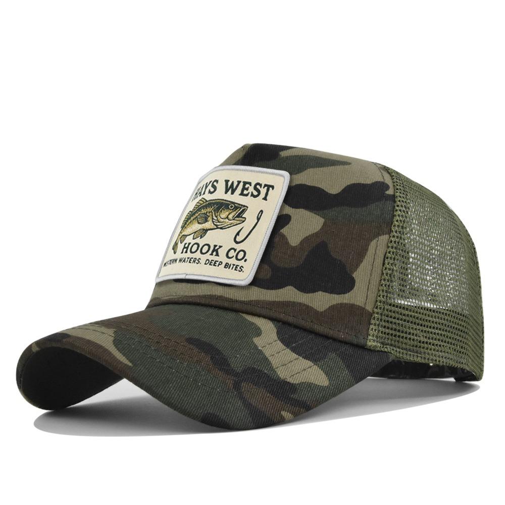 High Quality Outdoor Fishing Snapback Embroidery Design Mesh Hat Fishing Trips
