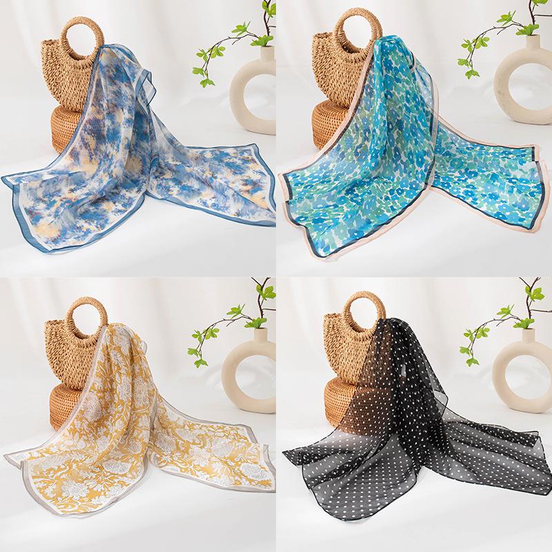 Новый летний стиль шелковый шарф из шелка Mulberry, мягкий и теплый универсальный шарф, тонкая длинная шаль