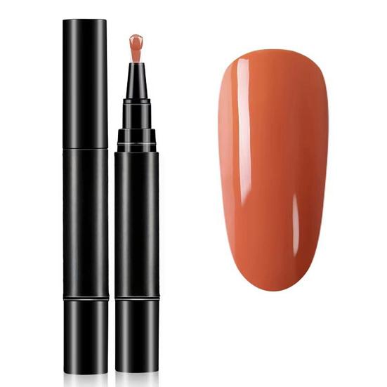 1/6Pcs Nail Polish Pen 3-in-1 Quick Dry Long Lasting High Gloss DIY Manicure Nail Art Natural Nude Women Girls Fingernail Toenail Gel Polish Pen