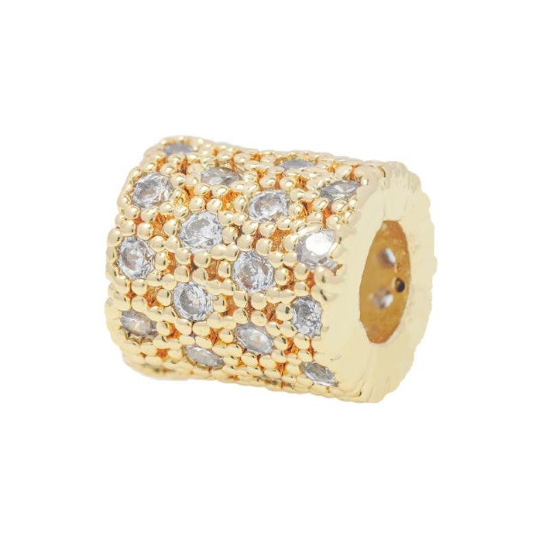 10 Pcs/lot Micro Inlaid Zircon Accessories Copper Spacer Beads for Jewelry Making DIY Bracelet Charms Wholesale