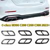 Для Mercedes C-класса W206 C200 C260 C300 2022+ AMG задняя выхлопная система модификация четыре отверстия хромированный диффузор выхлопной системы рамка кузова