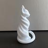 Скульптура кошки, 3D-печать, матовый белый, настольный декор с художественными линиями, домашние украшения для полки, минималистичный декор, подарок для любителей кошек