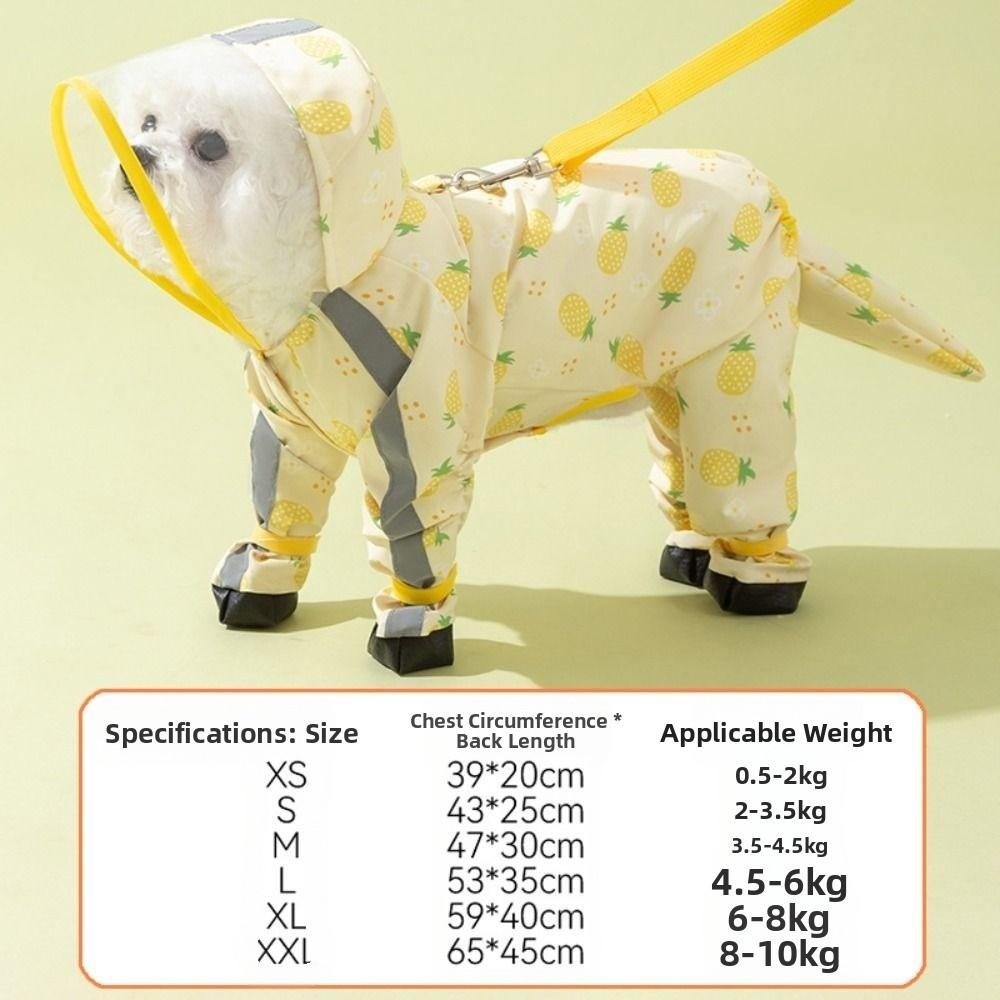Waterproof Dog Rain Cloak Reflective Small Dog Clothes Stylish Four Leg Raincoat Corgi