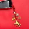 Retro Chinese Phone Chain Cute Fortune God Keyring Hand-woven Plutus Lucky Keychain  Decoration
