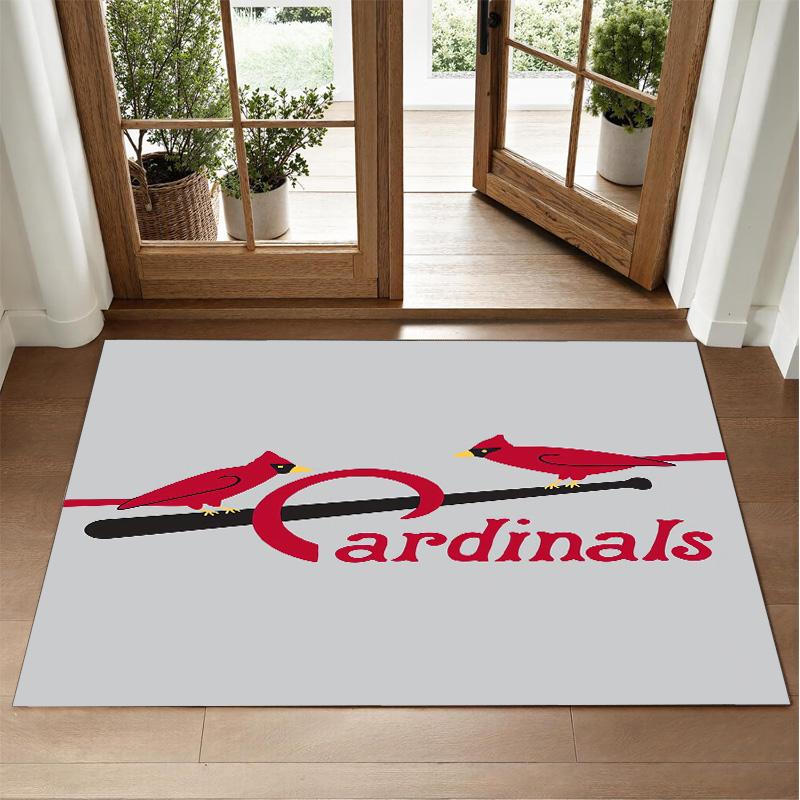 St. Louis Cardinals Design Crystal Velvet Rug Soft Decorative Mat for Bedroom Entrance