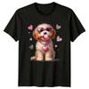 Puppy Dog Heart Sunglasses Valentines Day Animals Dogs Unisexs TShirt Unisexs Tee