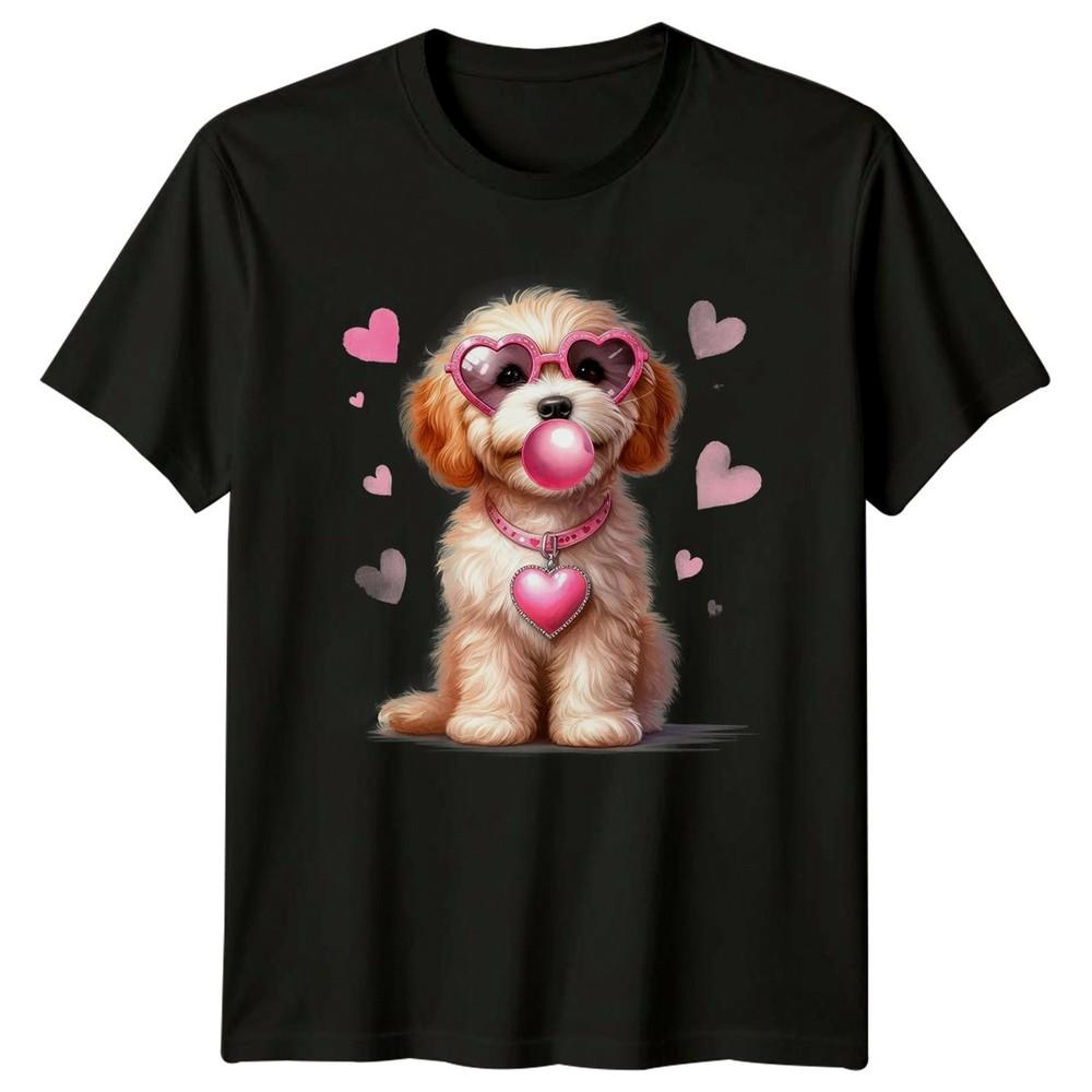 Puppy Dog Heart Sunglasses Valentines Day Animals Dogs Unisexs TShirt Unisexs Tee