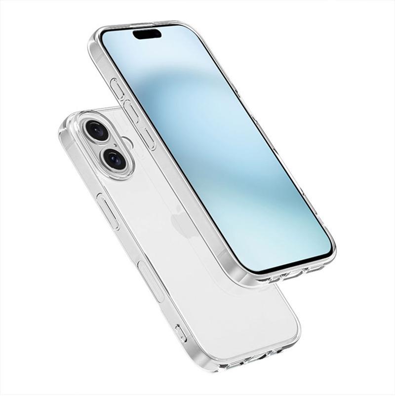 Ультратонкий прозрачный ТПУ чехол для iPhone 16 17 Air Pro Max 16E 16 Plus, подходящий, защитный силиконовый, кристально чистый, мягкая задняя крышка