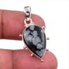 Натуральный снежный обсидиан 925 проба стерлинговое серебро ювелирная подвеска 1,25" u0r45