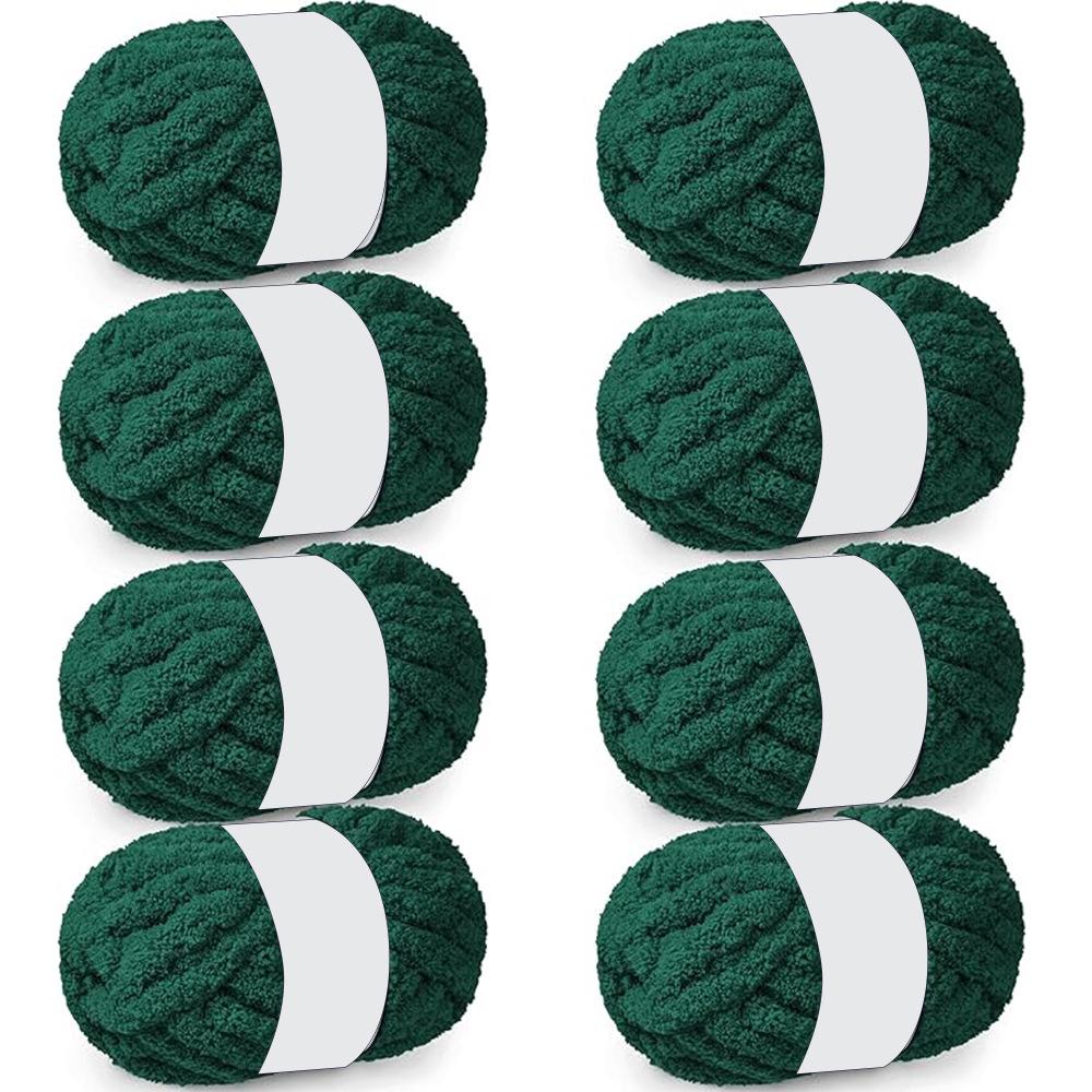 Chenille thick yarn, for hand-knitted blankets, 8 oz/pack (8 packs)
