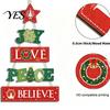 Durable Wooden Holiday Ornaments Rustic Hanging Pendant for Christmas Home Door, Decorative Handcrafted Farmhouse Sign Ornament with Hemp Rope Indoor