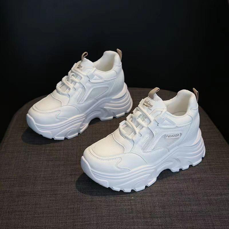 Sneakers Women's New Punk Gothic Style Girls Beige Platform High Heels Luxury Wedges Shoes for Woman Casual Sports Tennis Female