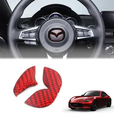 Hcilloend Новая Mazda Roadster RF Серия ND 2016-2024 Наклейка на логотип рулевого колеса Углеродное волокно
