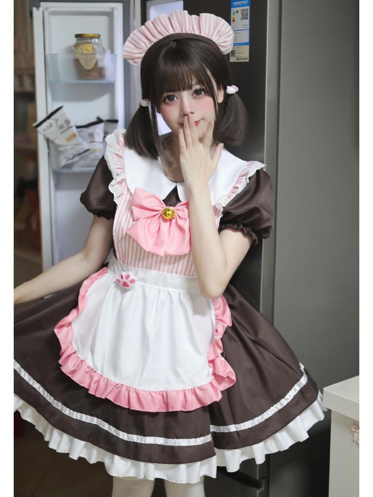 Косплей-платье горничной из кафе большого размера для женской ролевой вечеринки