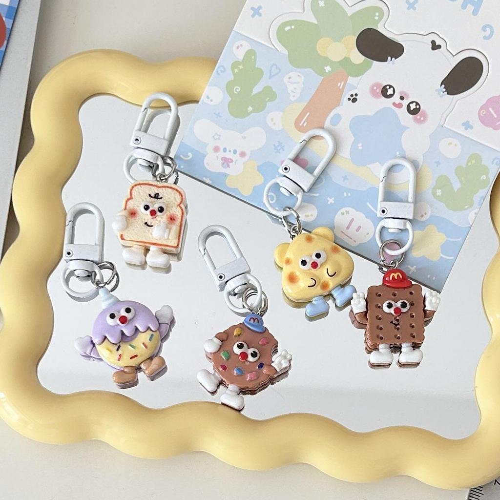 Белый брелок для ключей G72 Button Hands and Feet Cookie Keychain - милый аксессуар в форме сырного печенья