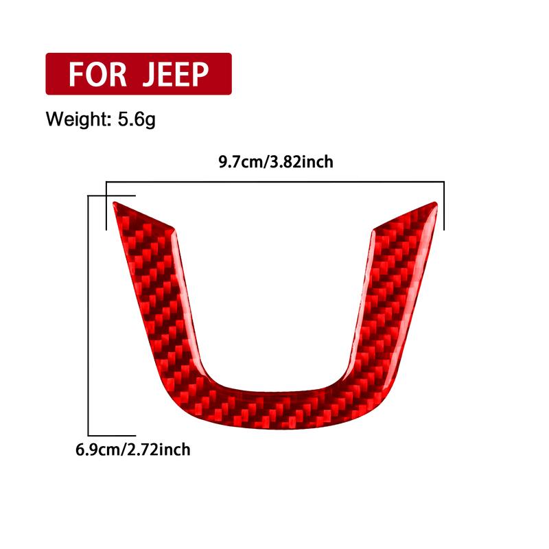 Real Carbon Fiber Car Interior Accessories Driver Wheel Chin Decorative Trim Cover Soft Sticker For JEEP RENEGADE 2015-