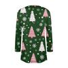 Women's Fashionable Loose-Fit Casual Cardigan With Christmas Print Mid-Length Coat