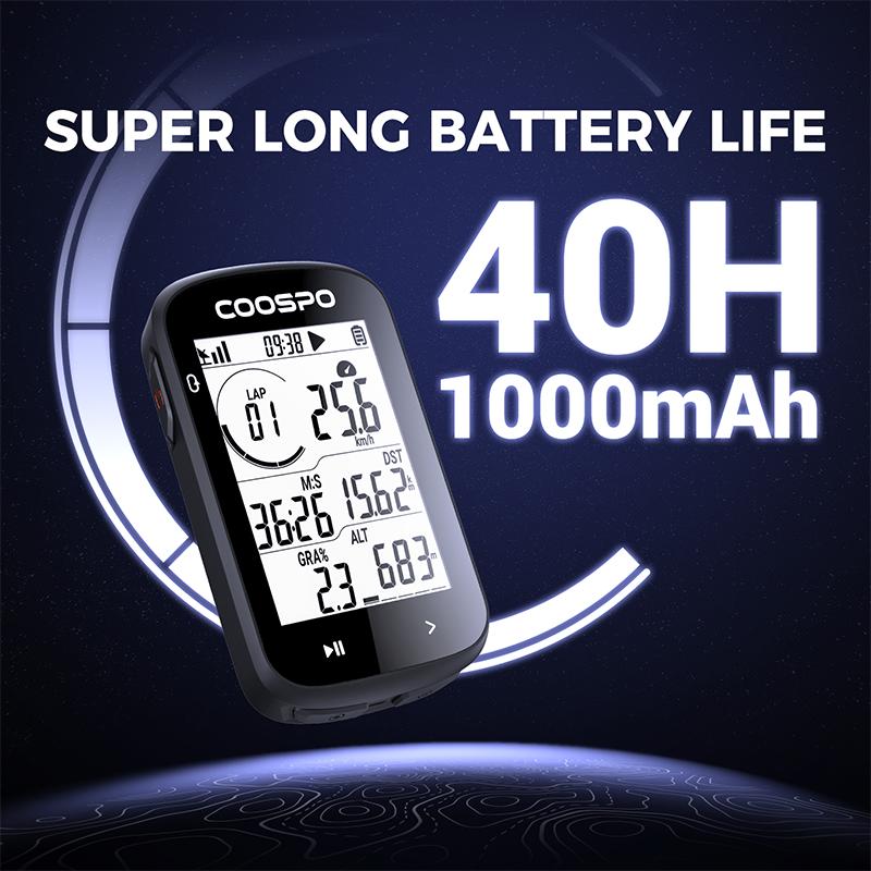 COOSPO CS300 Беспроводной велокомпьютер GPS Велосипедный спидометр Одометр 2,6 дюйма Bluetooth ANT+ IPX7 Высота Синхронизация с приложением для Strava TP