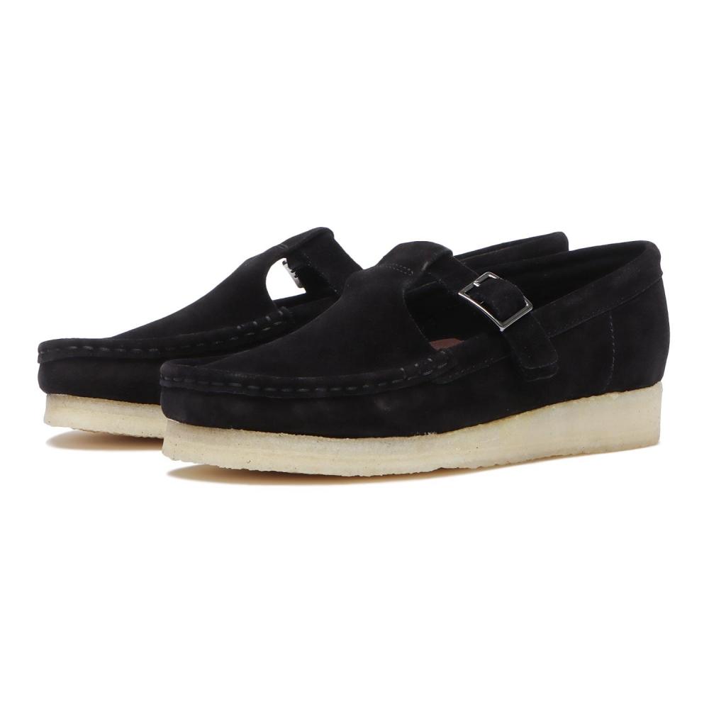 ClarkS W S Wallabee T-образный ремешок. 26175666 Черный Sde
